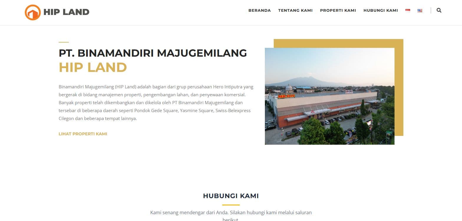 HIP Land — Profil perusahaan di beranda