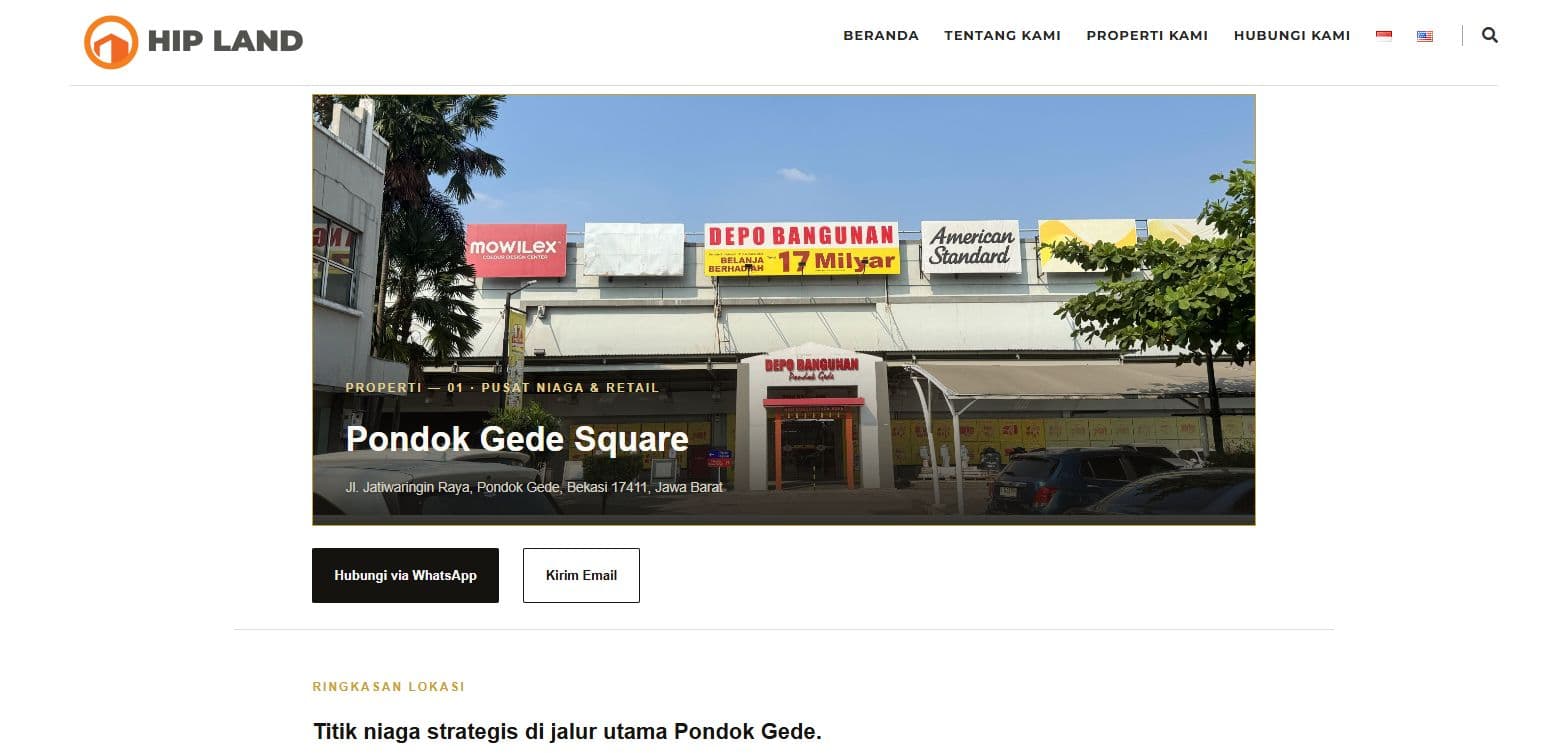 HIP Land — Halaman detail properti